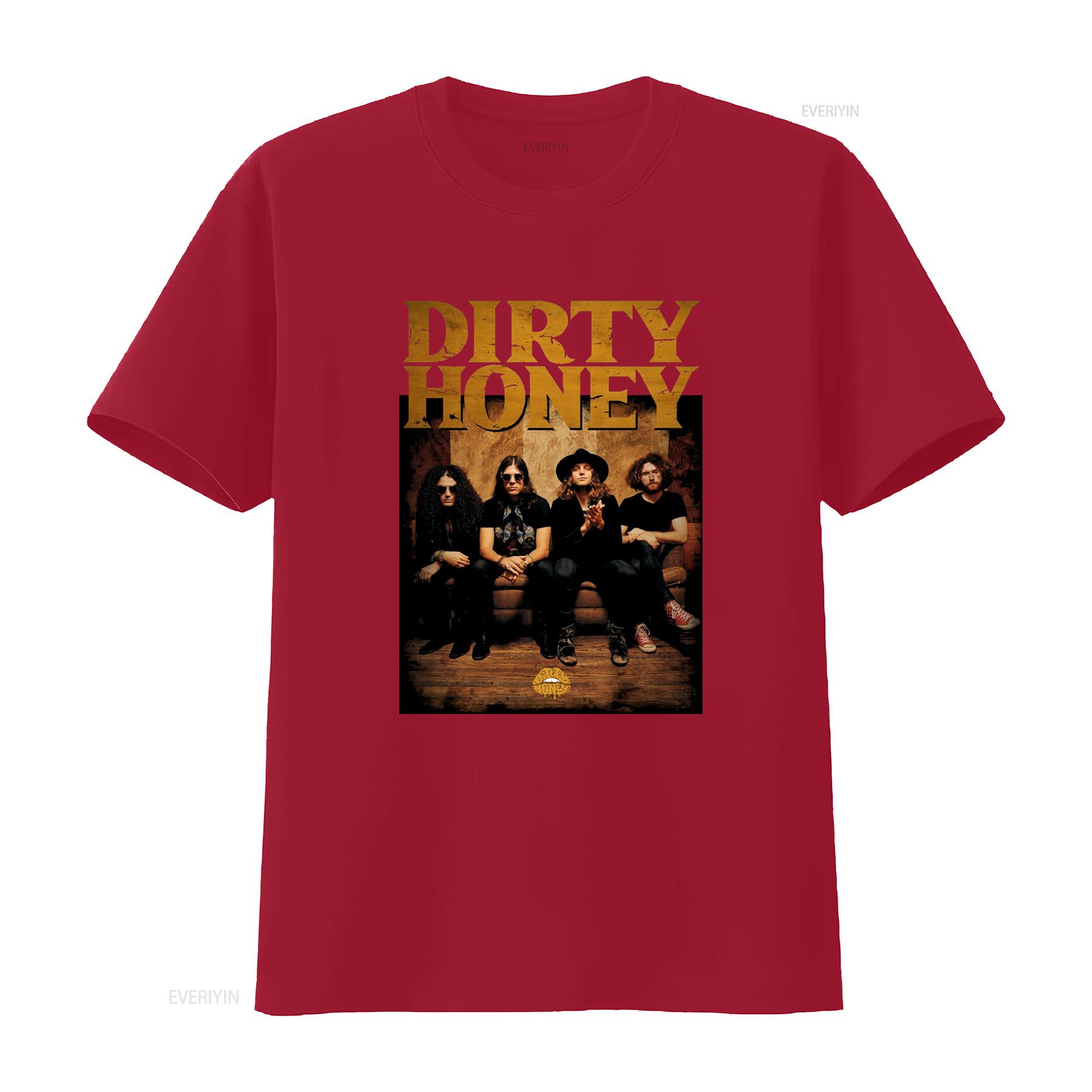 Dirty Honey Band Members Heavy Cotton Black T Shirt All Sizes Rock Design Ap369 vintage Washed Breathable homme Comfortable S