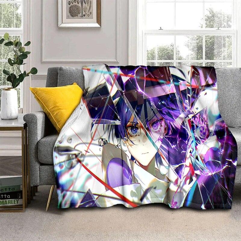 

Одеяло с героями мультфильмов Game Genshin Impact Gamer, мягкое одеяло для дома, спальни, кровати, дивана, пикника, путешествия, офиса, детское одеяло 130x150cm