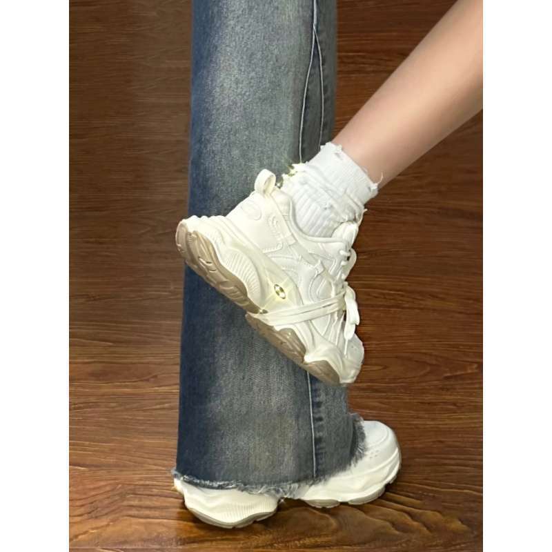 Casual sports shoes with breathable mesh and thick sole  women's 2025 spring and autumn new women's shoes