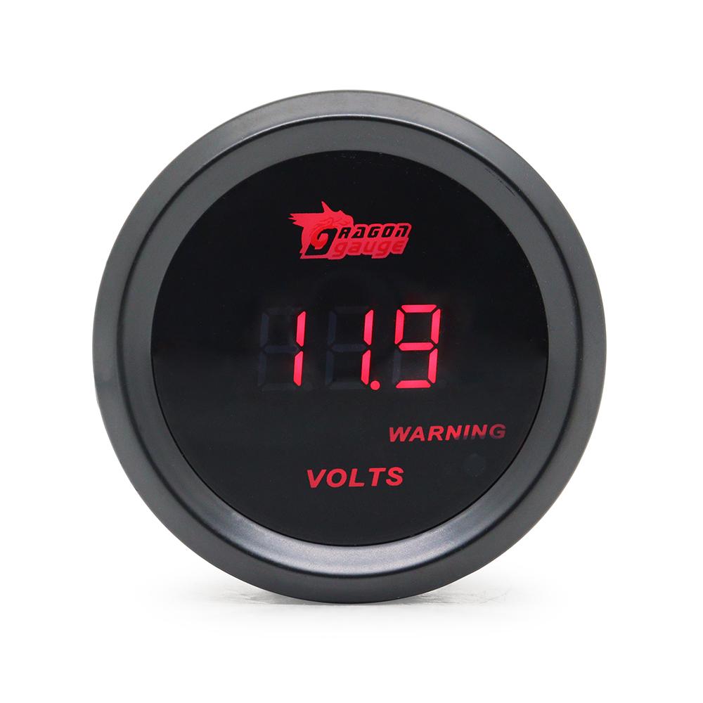 52mm Boost Gauge/Water Temp/Oil Temp/Oil Press/Voltage/Tachometer Gauge Digital Red led Black Case VOLT