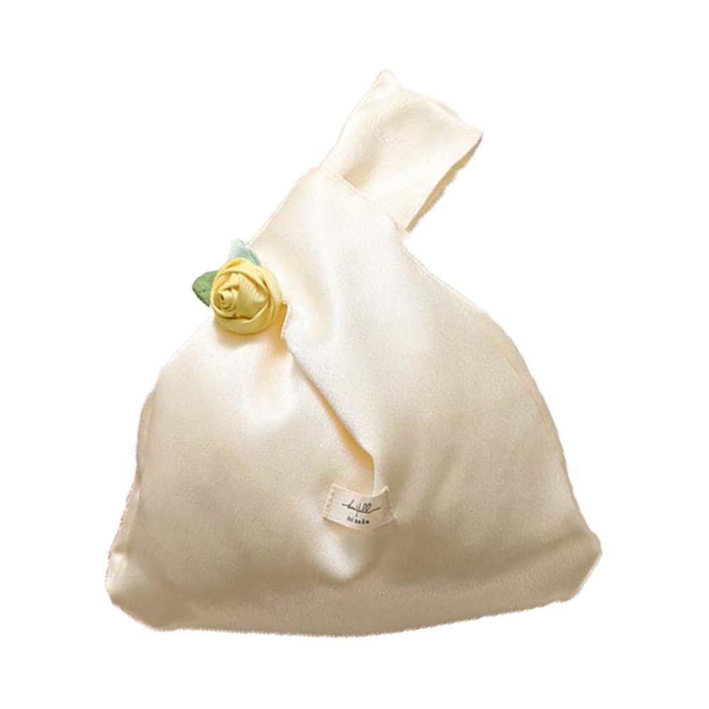 Satinros Handväska Elegant Handväska Hanfu-tillbehör Presentpåse för Godis Brud