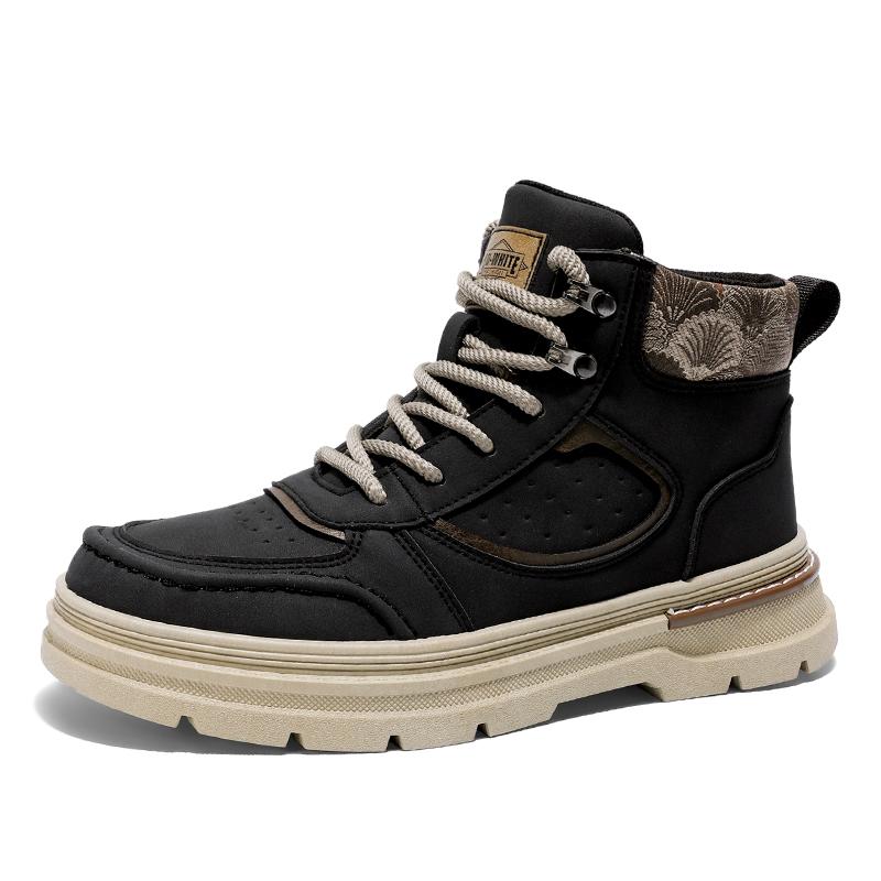 Winter Autumn Men's Boots High Top Casual Sneakers Men Designer Anti-Slip Ankle Boots Outdoor Thick Sole Mens Work Boots New
