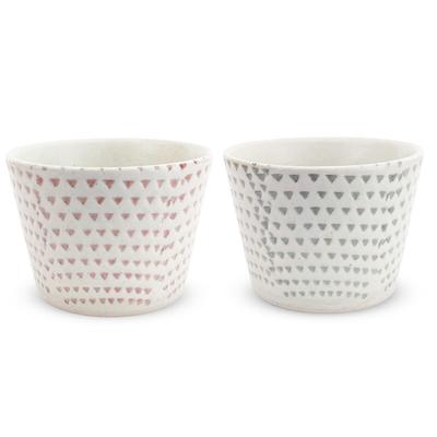 Kunzangama Soba Cups Kohiki Kanna Hasami Made In Japan J-Kitchens (Pair Set), 225cc, (Red/Green), Ware,