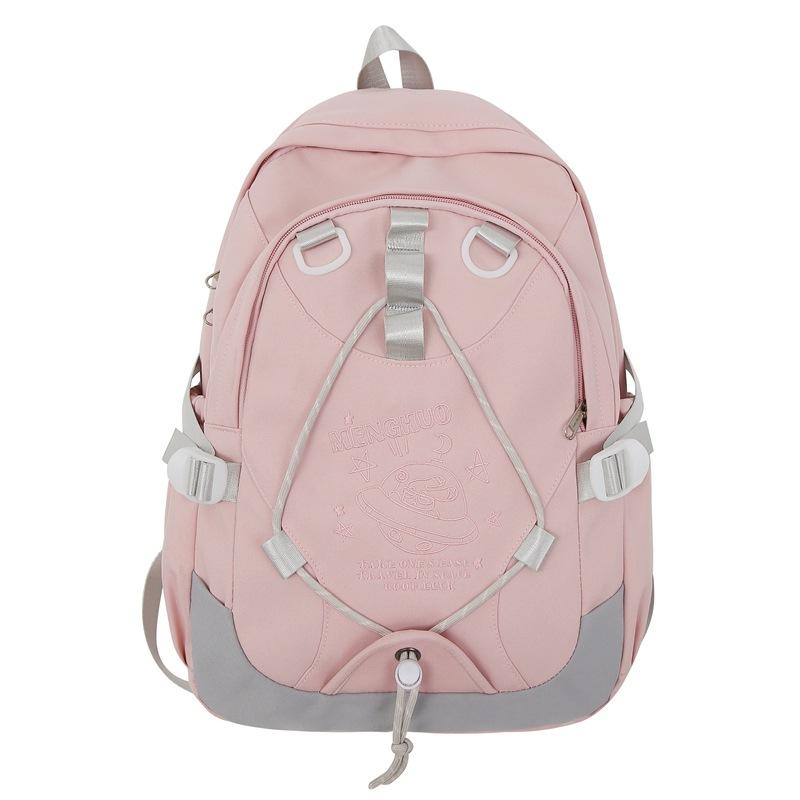 Spring letter printing student schoolbag Korean version of junior high school student drawstring large-capacity backpack