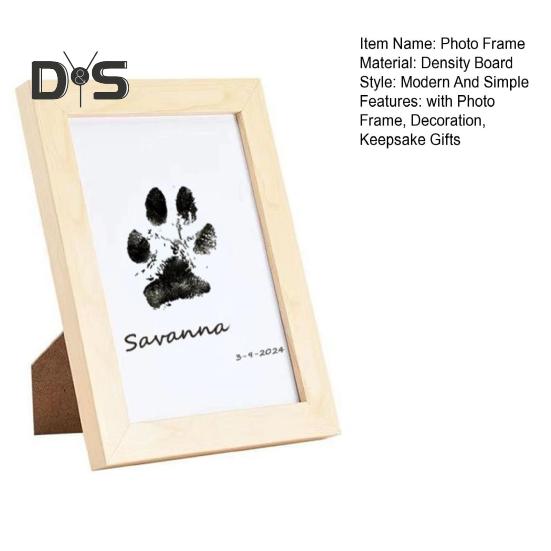 1 sett Pet Paw Printing Kit med fotoramme i tre DIY Hund Katt Potetrykk Inntrykk Valp Kattunge Poteavtrykk Minnesmerke Bilderamme Dekorasjon Kjæledyr elsker