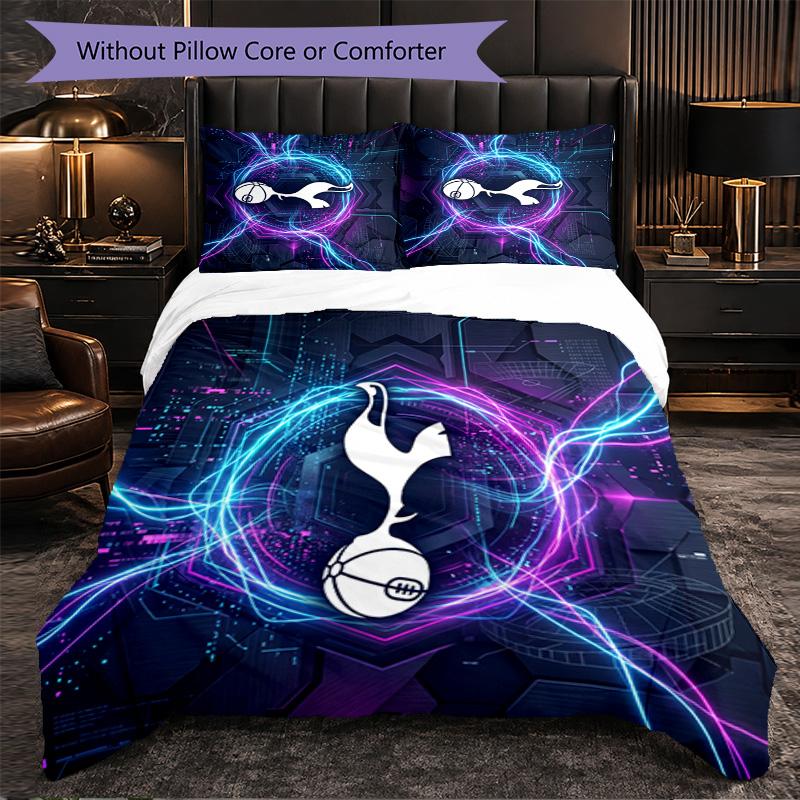 Tottenham Hotspur Vzor 3dílná sada povlečení Měkký mikrovláknový povlak na peřinu s povlaky na polštáře do ložnice