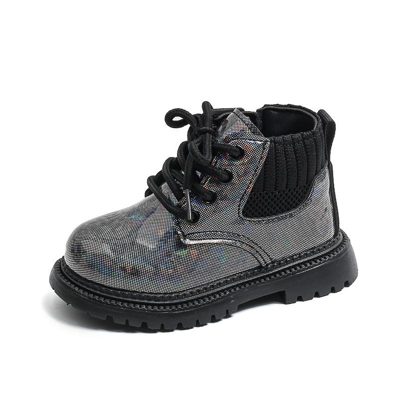 2025 All Season Children Shoes Designer Colorful Shiny Soft Soled Ankle Boots Fashion Versatile Anti Slip Boots Zapatillas Niña
