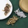 European Retro Rhinestone Owl Brooch - Animal Shaped Lapel Pin for Fashionable Suit Accessory