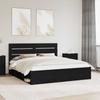 Bed Frame Black 200 x 200 cm Solid Pine Wood