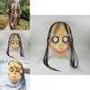 Frightening Long Hair Momo Mask Plastic Spooky Halloween Party Costume Prop