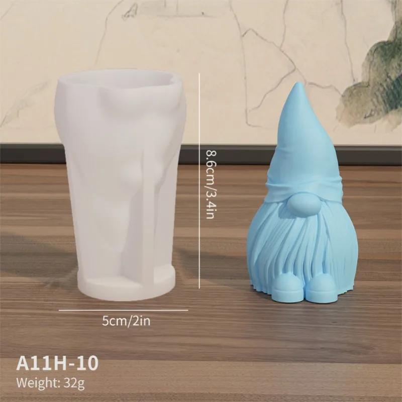 1pcs Santa Dwarf candle silicone mold 3D Faceless Santa Claus candle Plaster soap resin craft mold Christmas gift making tool