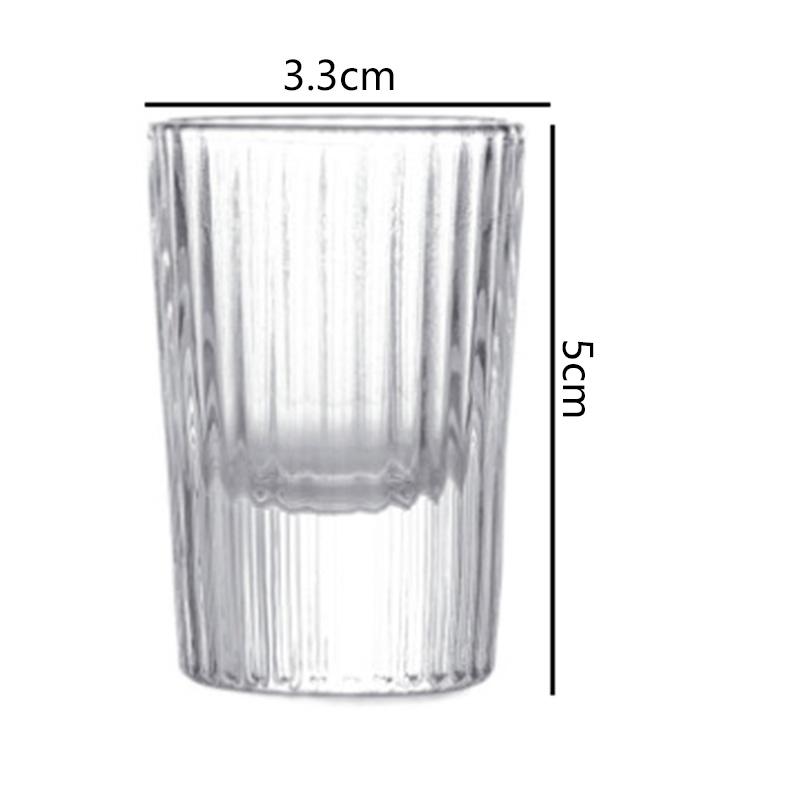 12pcs Set 20ml Fashion Spirits Cup Set Striped Small Wine Glass Transparent Creative Brandy Liquor Goblet Household SGlass