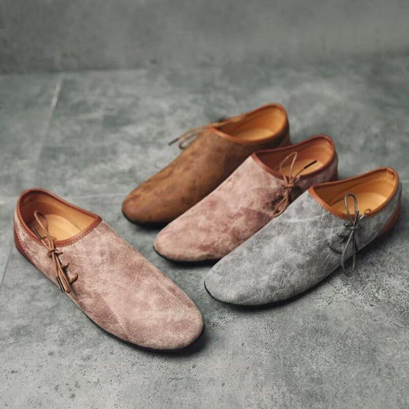 Classic Men Fashionable Casual Loafers Men Lace-up Lightweight Comfortable Travel Business Leather Shoes Sizes 38-44 Men Shoes