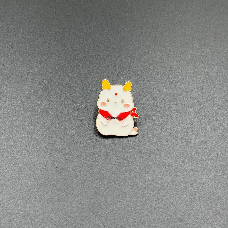 Year of the Dragon Red Brooch: Prosperous Chinese Zodiac Badge, Commemorative Dragon Metal Accessory