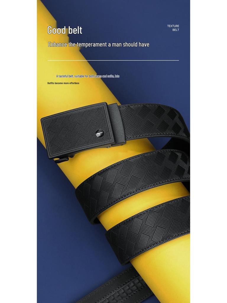 Seven Wolves Men's Leather Belt with Automatic Buckle - Versatile, High-End Business Accessory and Gift.