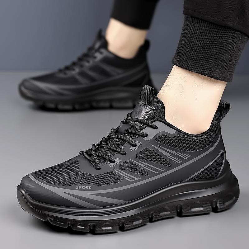 

Модная спортивная обувь для мужчин Весна и осень Новый стиль Удобная дышащая сетчатая обувь Уличная ультралегкая нескользящая обувь для походов 38 чёрный