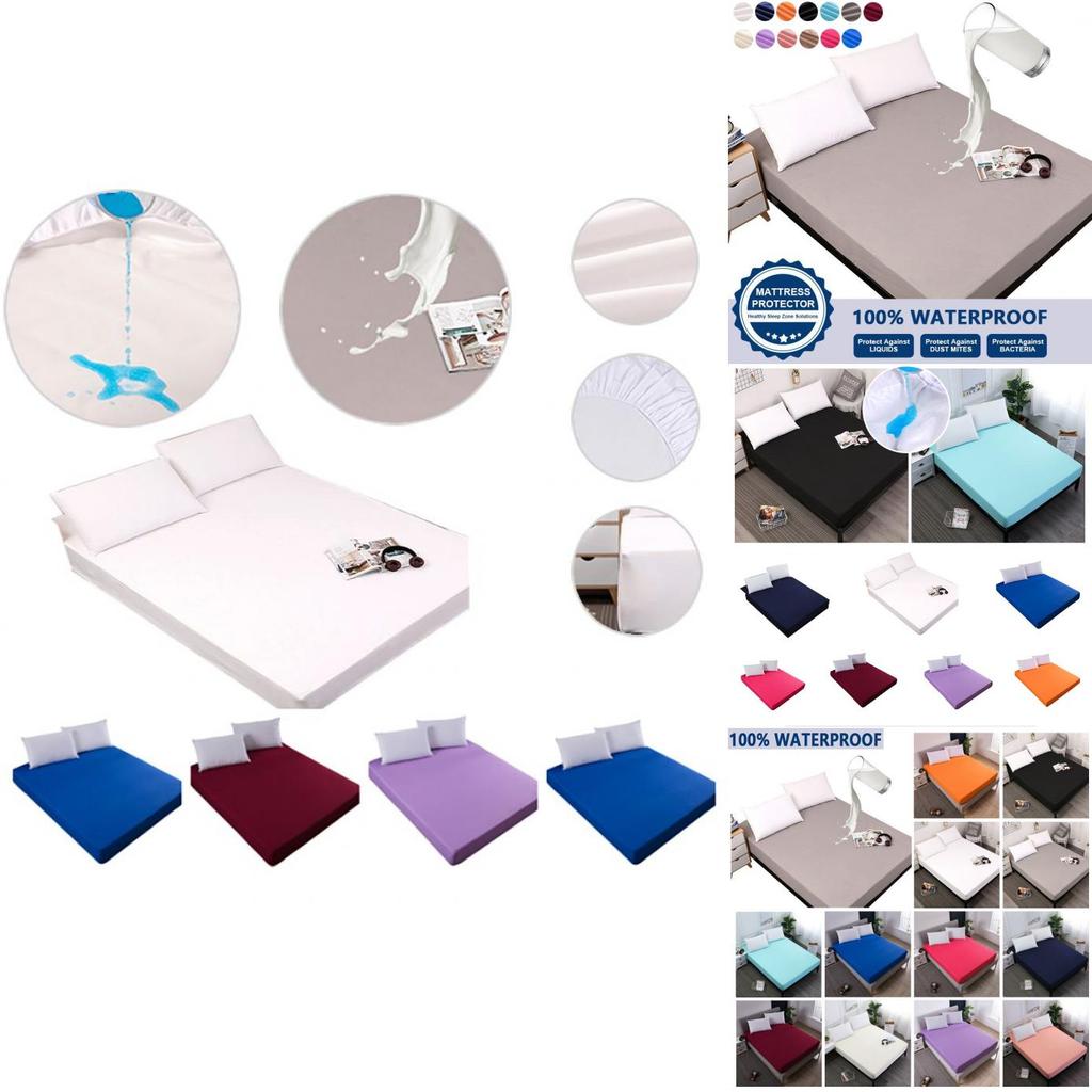 Waterproof Top Smooth Mattress Protector Dustproof Mites Bacteria Sheet Fitted