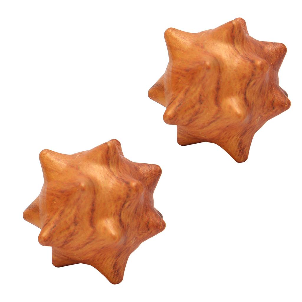 2pcs Hand Massage Ball Wooden Palm Relaxing Spiky Textured Acupoint Massage Balls for Elderly