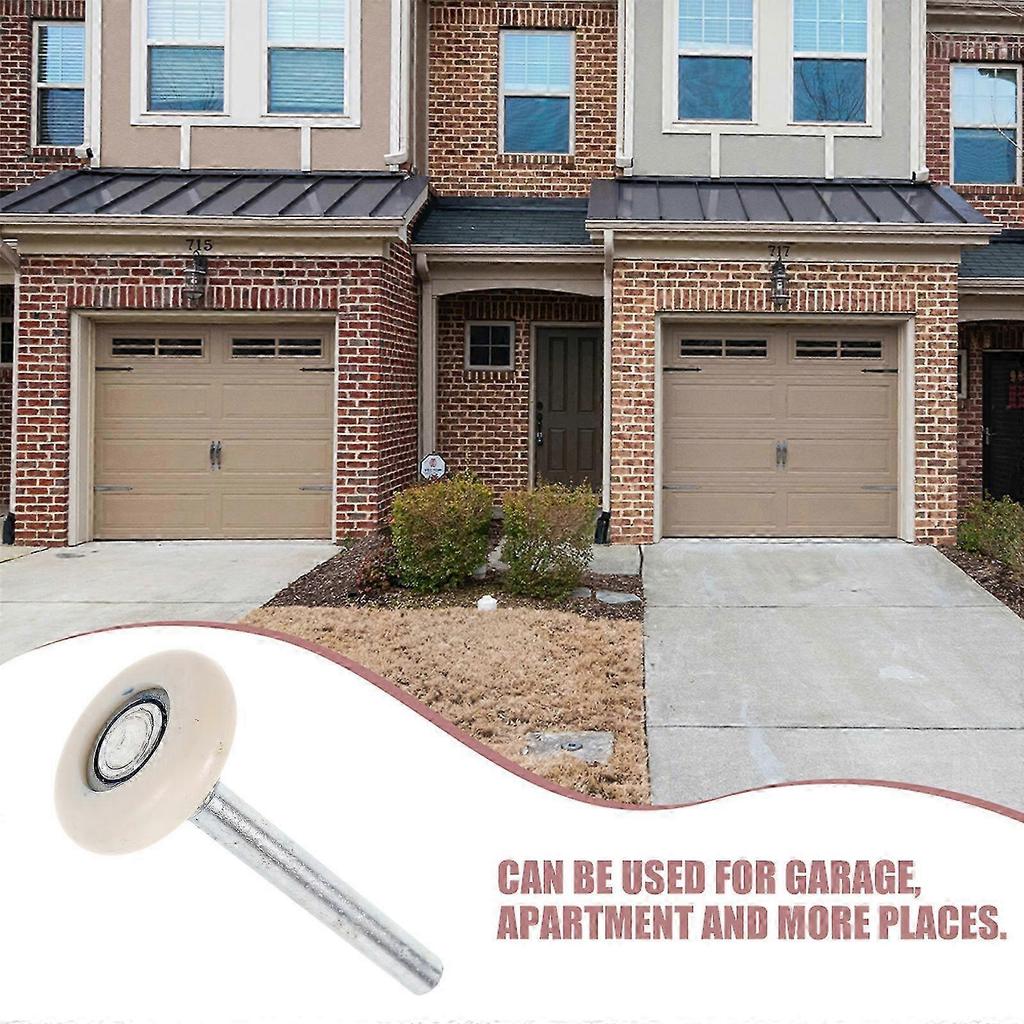 Garagentor-Ersatzrollen, 6 Stück Nylon-Metall-Türräder mit Stiel, Leise Stabil für Wohnungsgaragen