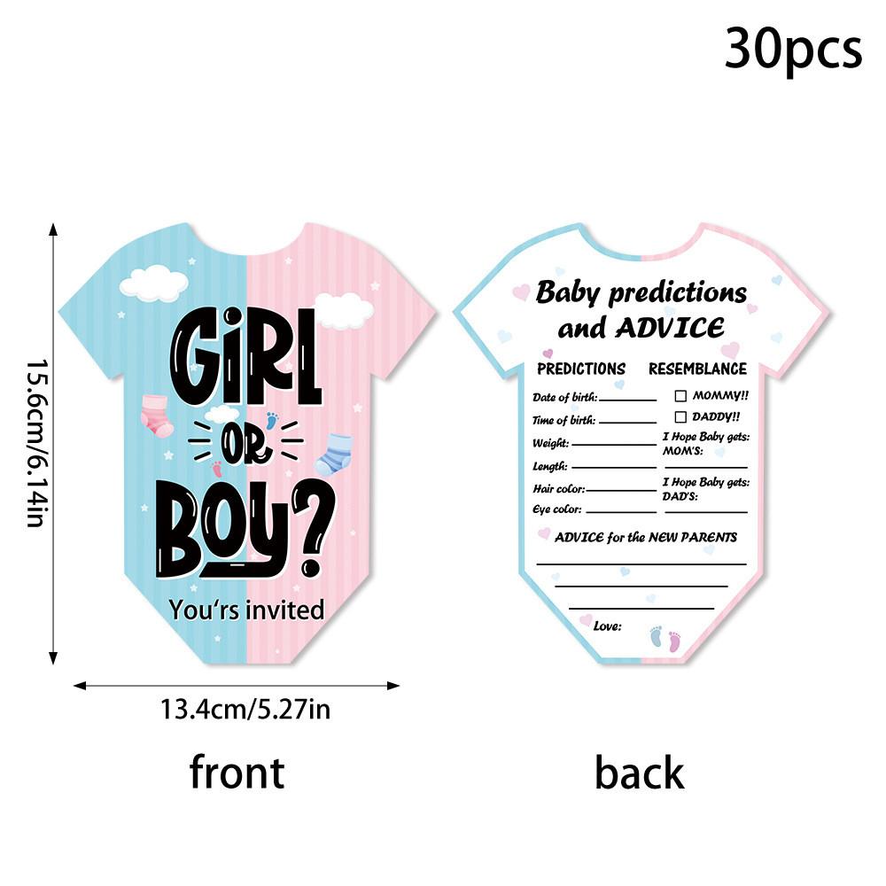 Party Gender Kids Reveal Cards Pack With Bear Illustration For Accessories Event