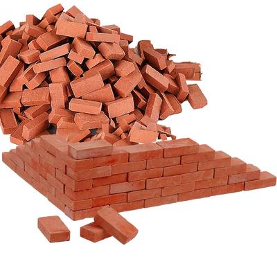 Sugarello Miniaturní cihlové Diorama Měřítko Miniaturní Červená Mini Budova 250 Dílků Cihlové Stavebnice, Díly Měřítka 1/16, Cihly, Cihly, Model,