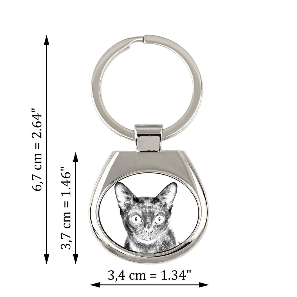 Bombay Cat - keychain with a cat, keychain with a print, personalized pendant from the Art-Dog brand