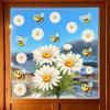 Gänseblümchen Aufkleber - Bienen-Thema Fensteraufkleber - Bäckerei Blumenladen Küche Balkon Aufkleber