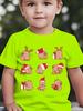 Xmas Santa Hat Capybara Graphic T Shirt Boys Girls Family Matching Soft Cotton Short Sleeve Festive Children Basic Wear Tops