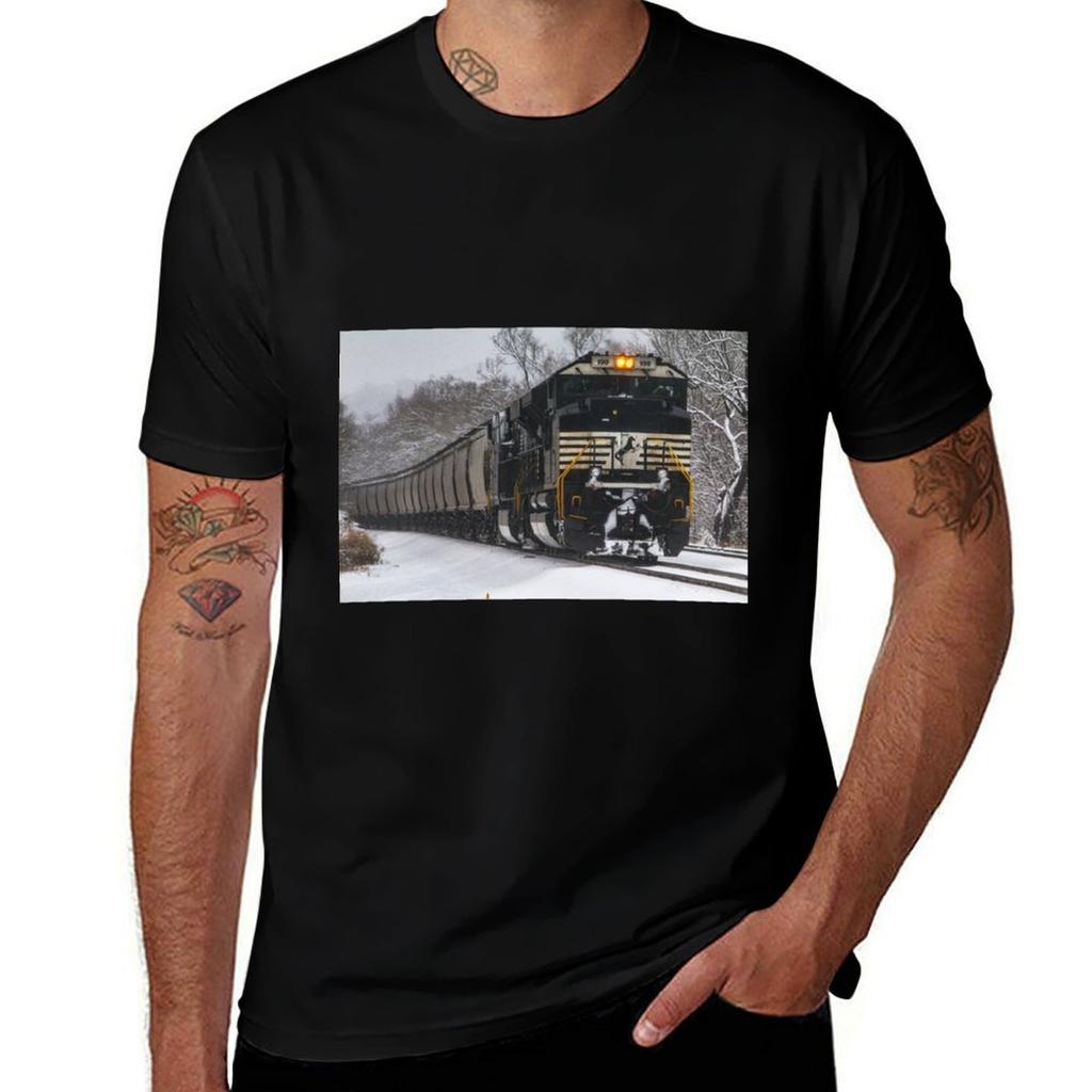 Norfolk Southern 1198 During A Snowstorm Tshirt Quick Dry Fishing Tshirt