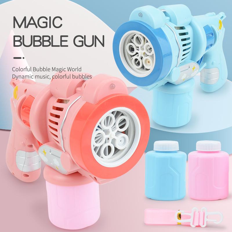 Multifunctional Light And Music Bubble Machine, Handheld Simulated Eight-Tone Model, Children'S Outdoor Bubble Blowing Toy