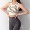 Women's Padded Striped Sports Bra Vest