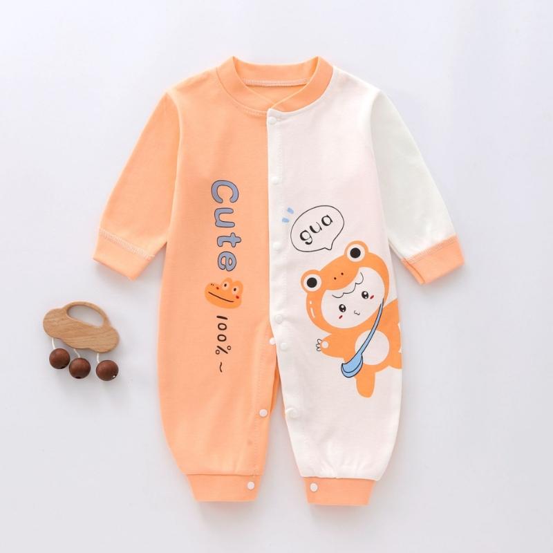 Kjemmet bomull babybody langermet spedbarns jumpsuit dyre-romper unisex termisk undertøy trykknapplukking myk nyfødt onesie vinter varmt antrekk