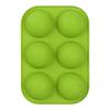 Round Silicone 6 Holes Semi-Sphere Non Stick Mold Cake Baking Mould Green