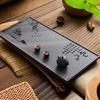 Synthetic King Black Stone Tea Tray Simple Modern Style Living Room Office Home Use Drainage Tea Set Tray Rectangular Shape