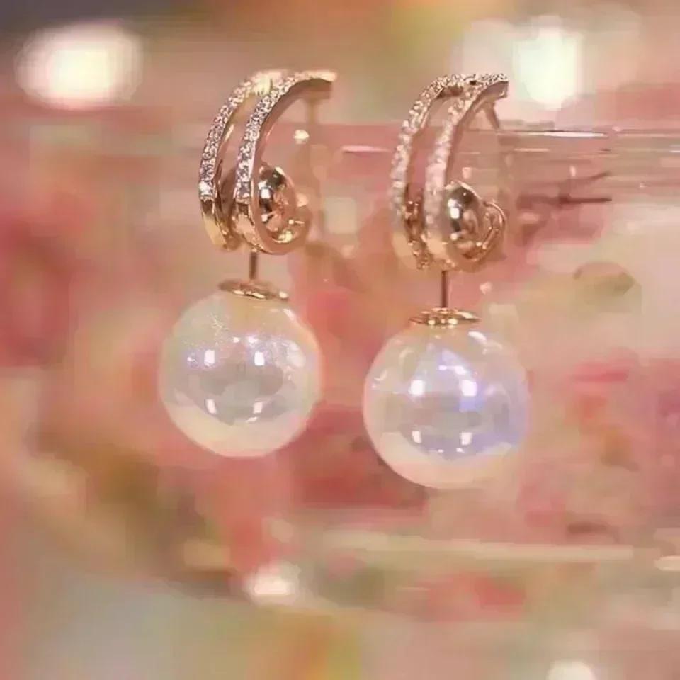 Stainless Steel Earrings Cute Cartoon Flower Pendants Korean Fashion Hoop Earrings For Women  Best Friend Wedding Gifts