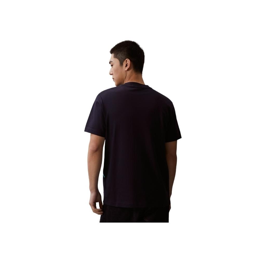 Calvin Klein Letter Print Cotton Breathable Short Sleeve T-Shirt Unisex T-Shirts Black Blue J317893-CHW