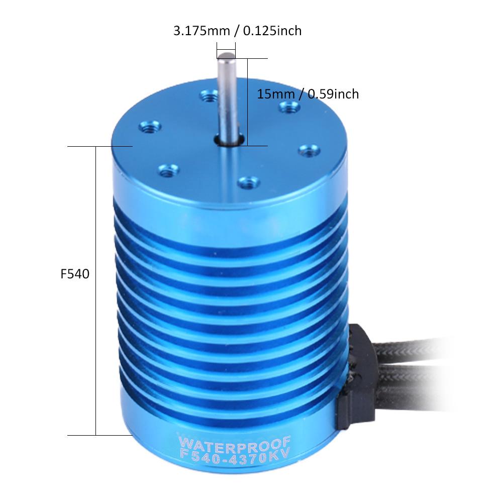 F540 4 Poles 4370KV Sensorless Brushless Motor W  Cent3.175mm Shaft for 1 10 1 12 RC Car (4370KV)