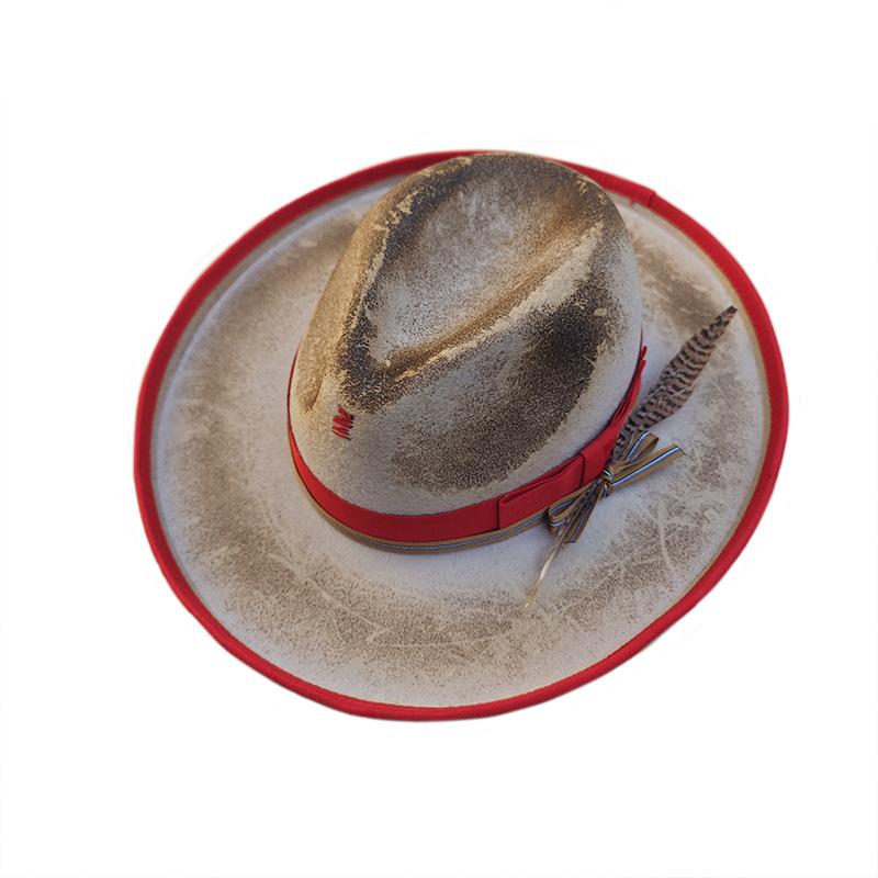 Cowboy Wind Sheep Felt Hat Coastline With Decorative Felt Hat
