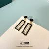 Elegant Gold-Plated Black Zircon Stud Earrings - Niche Design for a Luxurious Fashion Statement
