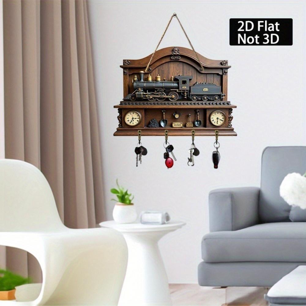 Wooden Wall Hook Vintage Keyframe Storage Hooks Portable Key Holder Wall Porch