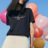 FILA Logo Round Neck Casual Loose Knit Short Sleeve T-Shirt Women Tops Black F51W328102FBK