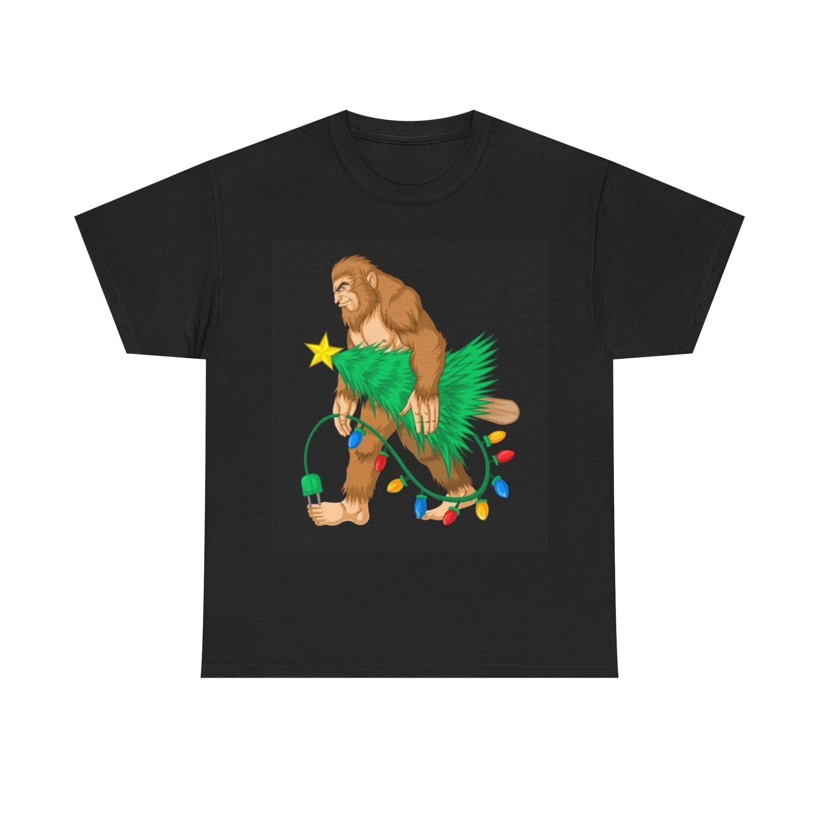 Men s and Women s T-shirts Sasquatch Christmas Tree XL