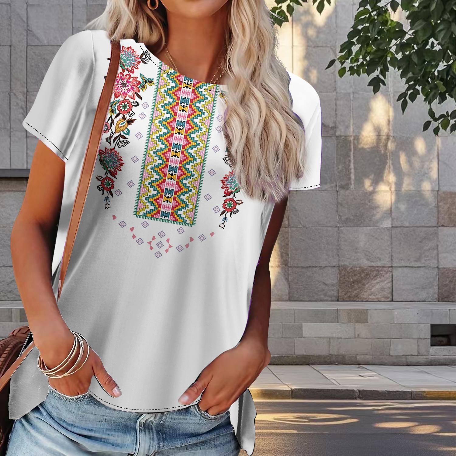 

Женская летняя футболка с простым принтом в стиле ретро, футболки с коротким рукавом, повседневные топы с принтом 8XL белый