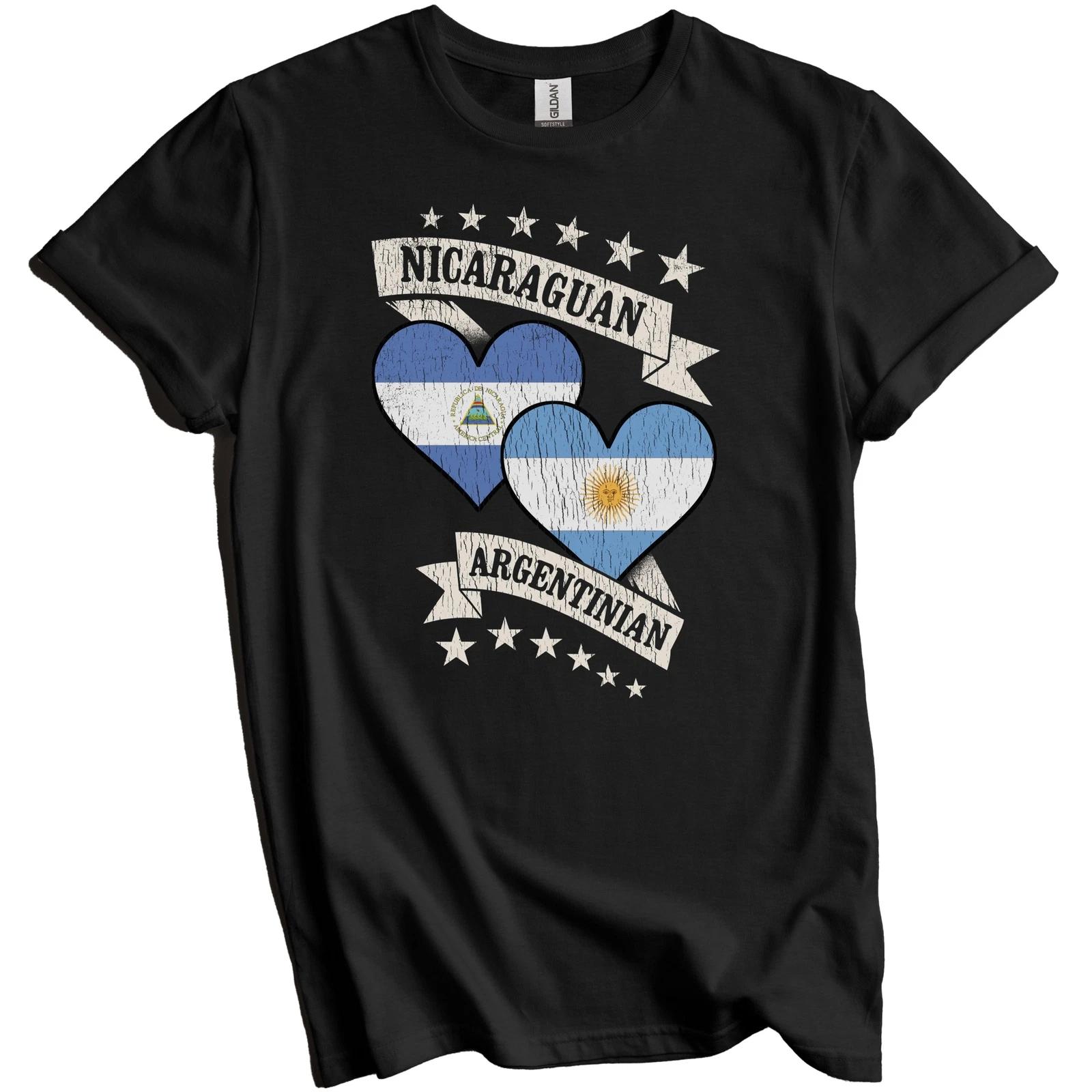 Nicaraguan Argentinian Heart Flags Nicaragua Argentina T-Shirt M