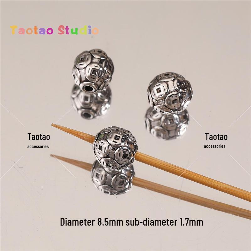 Tibetan Antique Silver Flower Spacer Beads Pendant for DIY Jewelry