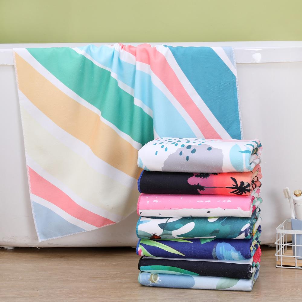 In Stock Large Thick Microfiber Beach Towel Quick-Dry Sun Protection Soft Shawl Printed Bath & Sports Towel