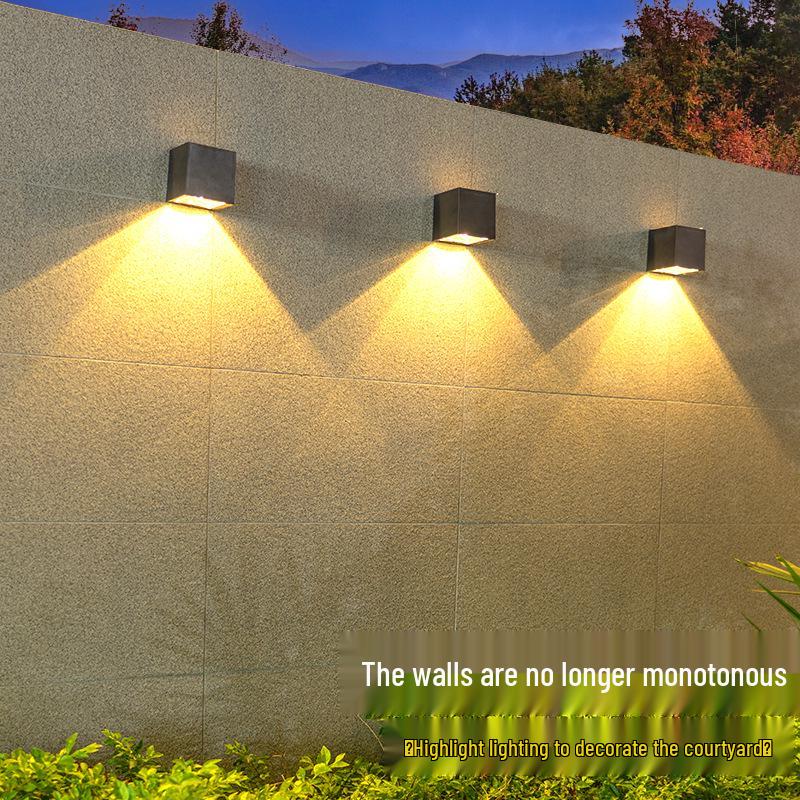 Enhanced Solar LED Wall Lamp for Outdoor Courtyard, Fence, and Villa Landscape Lighting