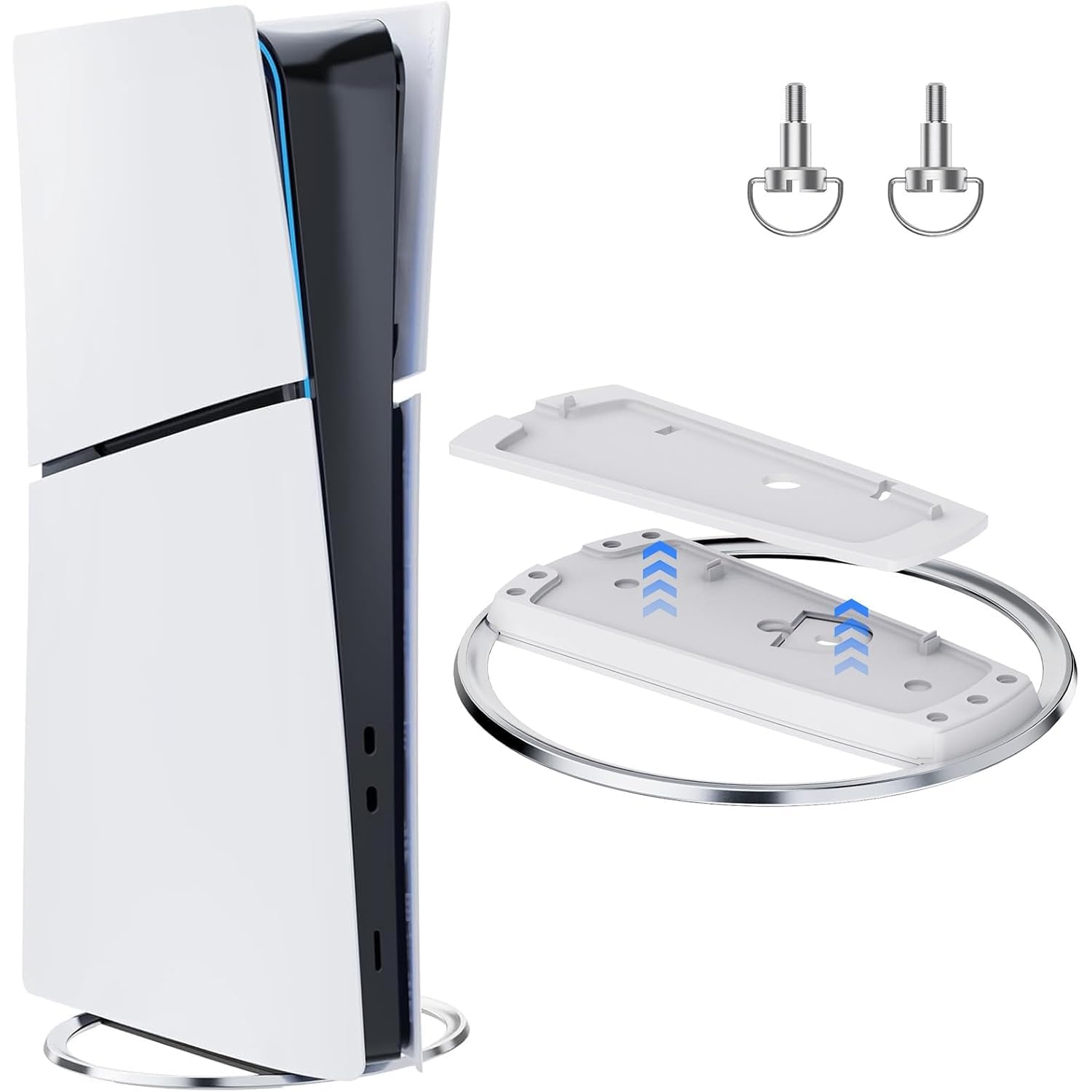 

Pro Vertical Stand 2 Metal Stabilization Dock for PS5 Console with PS5 Vertical New PS5 Peripherals White PS5/PS5 Slim/PS5 (with screws), Slim/PS5