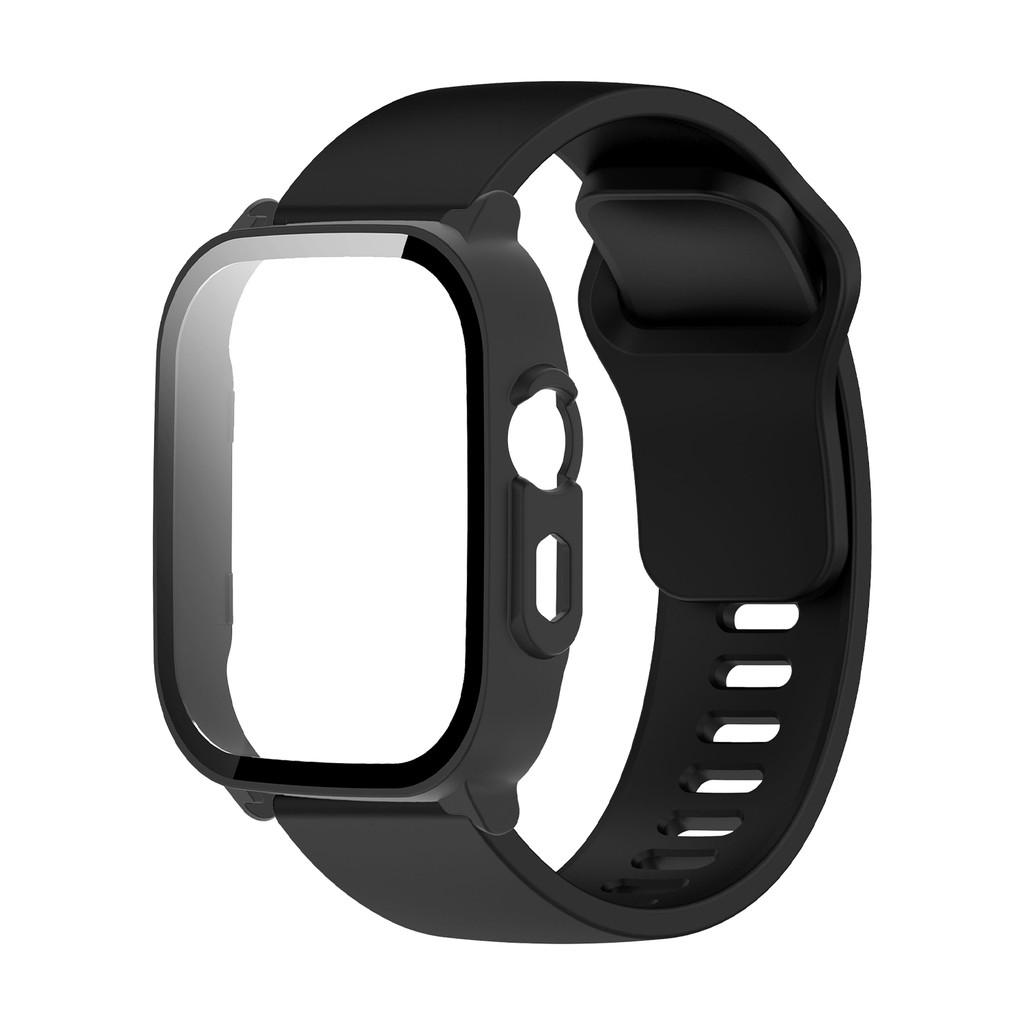 For Realme Watch5 PC Case with Tempered Glass Screen Protector and Silicone Strap Band Full Protection Cover for Realme