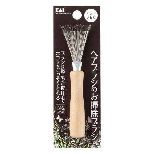 Kai Corporation Hairbrush Cleaning Brush Hair Remover Hair Brush Cleaner Hair Remover Hair Cleaning Care Brown 1 piece (x 1)